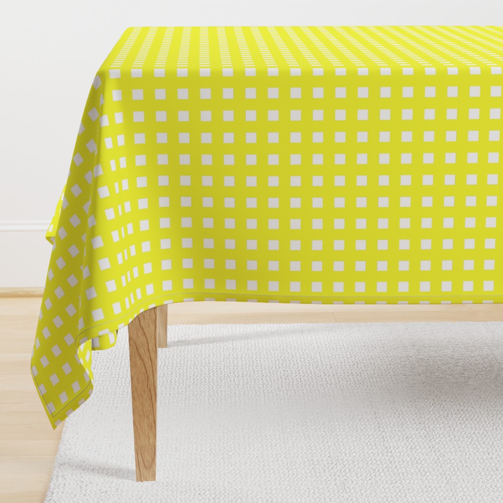 Square Grid Plaid // Yellow & White