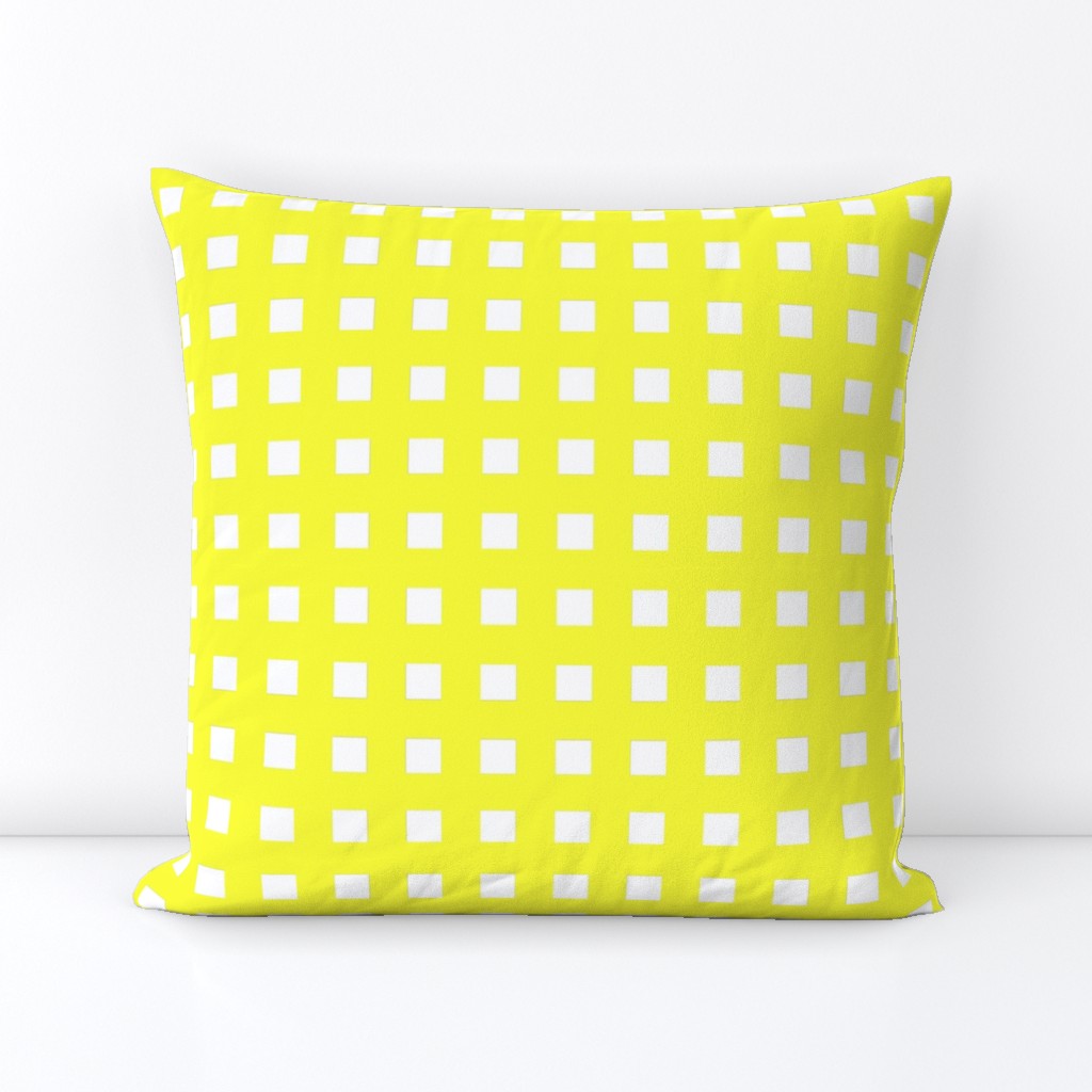 Square Grid Plaid // Yellow & White