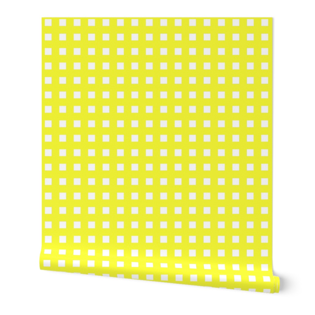 Square Grid Plaid // Yellow & White