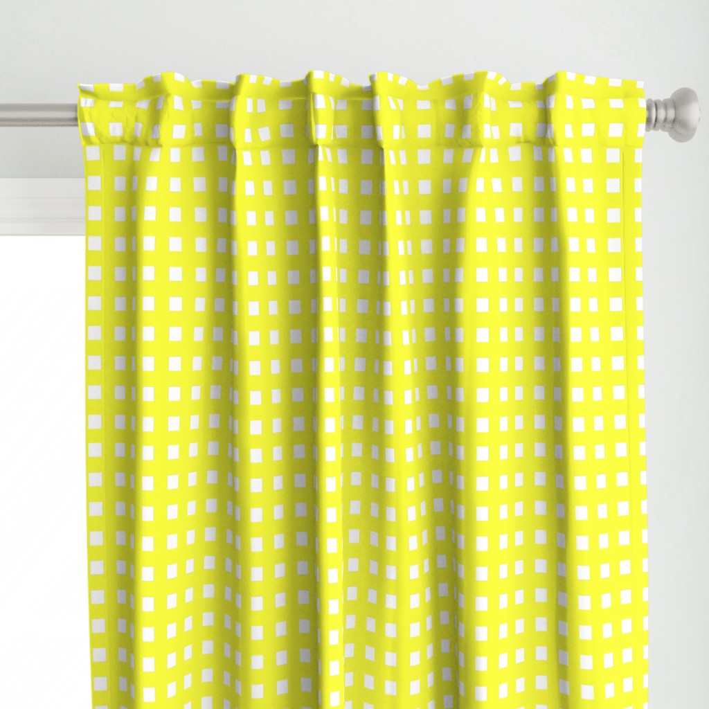 Square Grid Plaid // Yellow & White