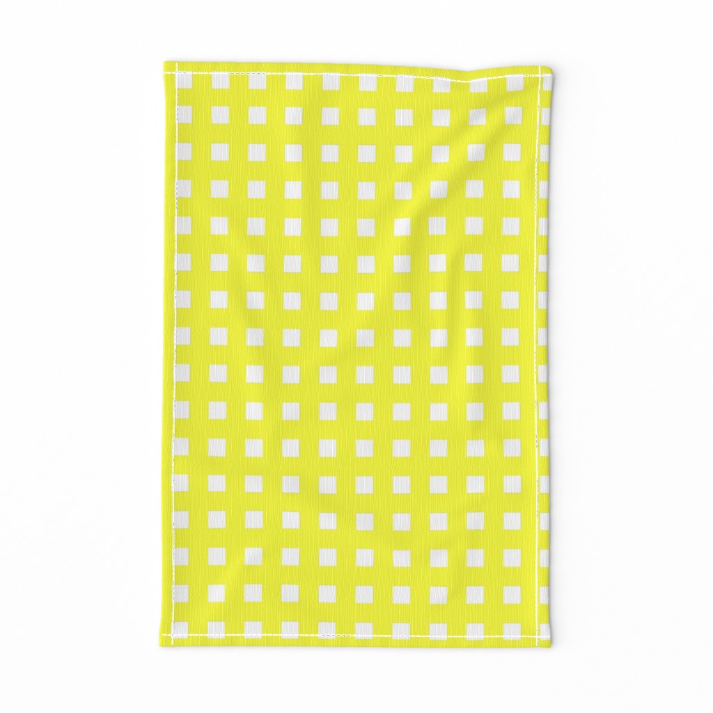 Square Grid Plaid // Yellow & White