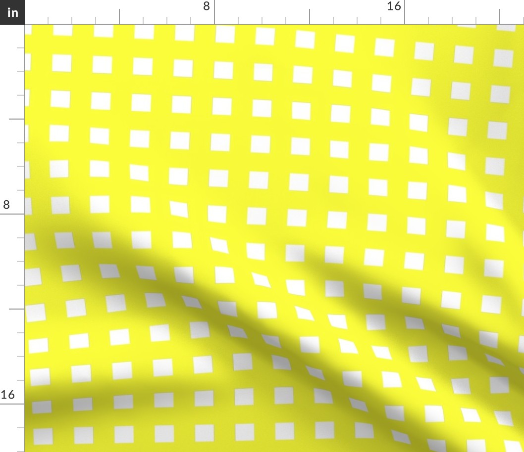 Square Grid Plaid // Yellow & White