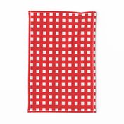 Square Grid Plaid // Red & White