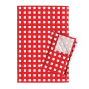 Square Grid Plaid // Red & White