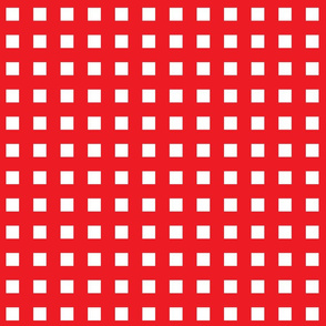 Square Grid Plaid // Red & White