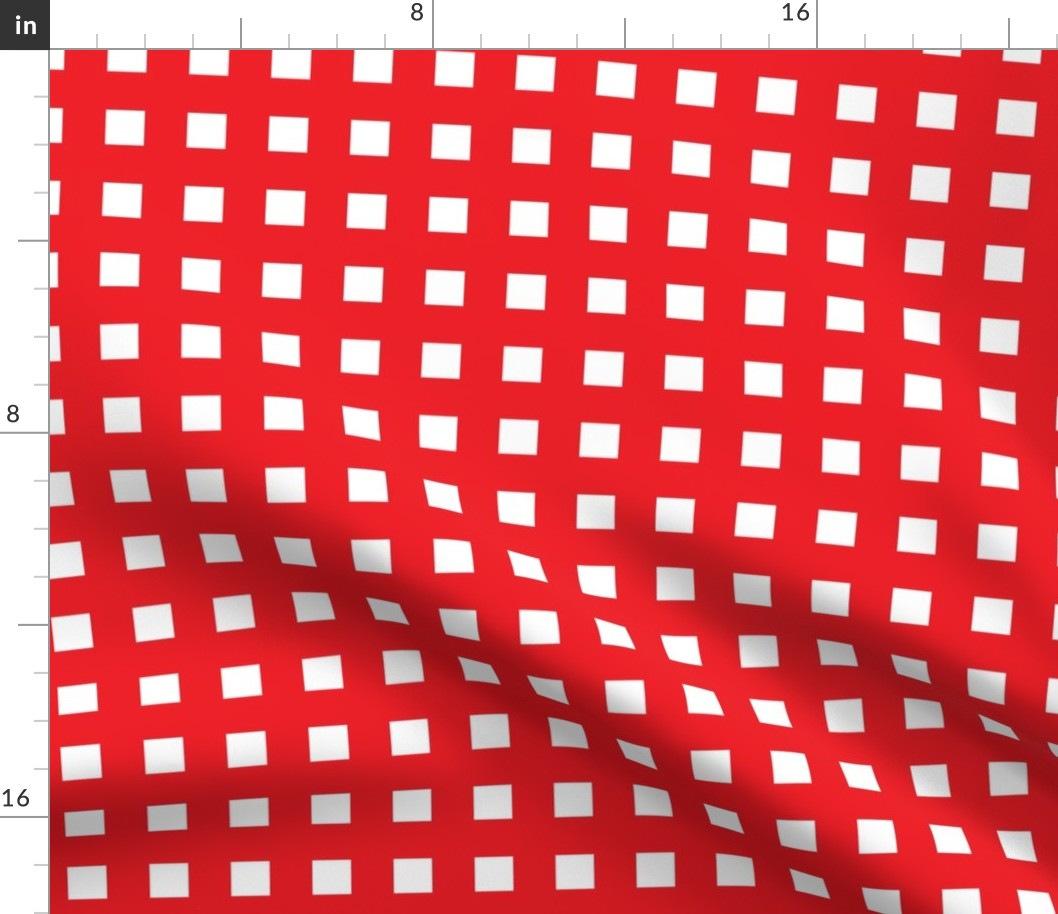 Square Grid Plaid // Red & White