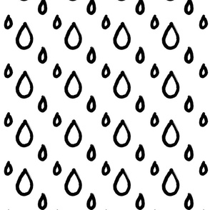 Black and white water droplets