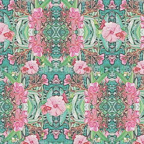 Bohemian Oleander Art Nouveau Pattern 