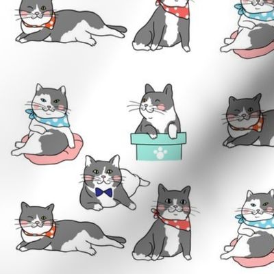 Cute Cats In Ties Pattern