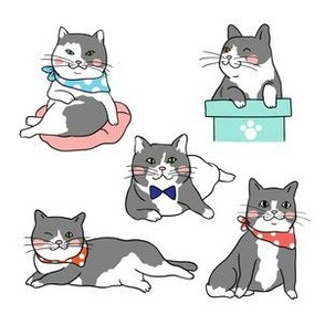 Cute Cats In Ties Pattern