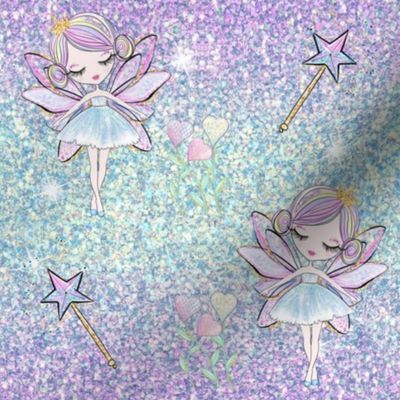 Fairy Princess Ombre Purple/Aqua Glitter