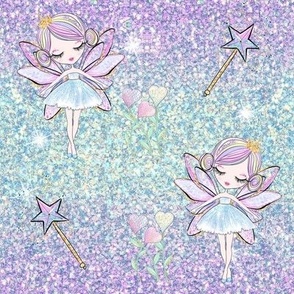 Fairy Princess Ombre Purple/Aqua Glitter