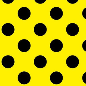 Canary Yellow  + Polka Black (1.2inch) Dots