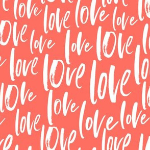 Valentine's Day 2019 Love fabric gift wrapping paper | Living Coral 