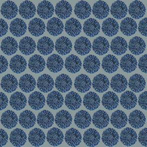 Chrysanthemum pattern  on Aqua