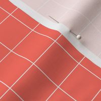 1 inch grid || Living Coral and White gridlines