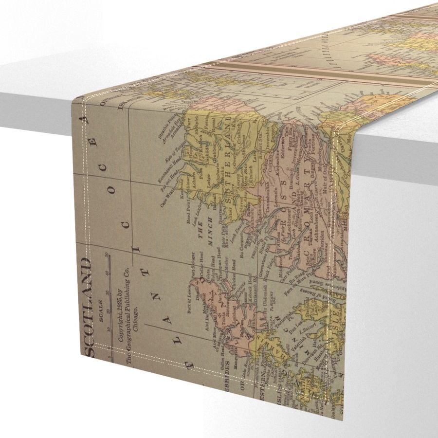 Scotland map, vintage, large