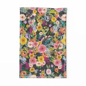 Autumn Blooms Floral Print // Chalkboard (Medium Scale)