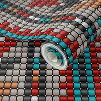 Tiny Small Aztec beads triangle rows dog bandana