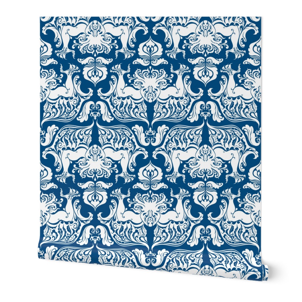 I Love Craft (Cthulhu Damask in Classic Blue)