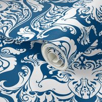 I Love Craft (Cthulhu Damask in Classic Blue)