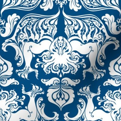 I Love Craft (Cthulhu Damask in Classic Blue)