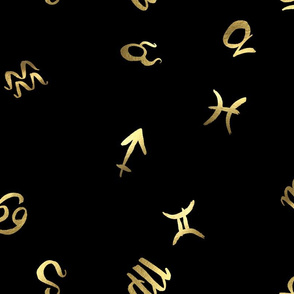 Astrology Symbols - Gold on Black