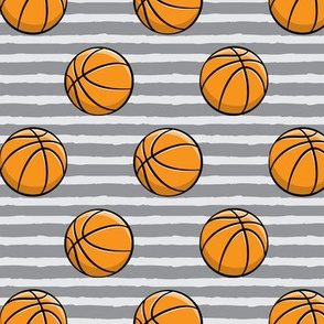 Basketballs - Grey Stripes - Sports