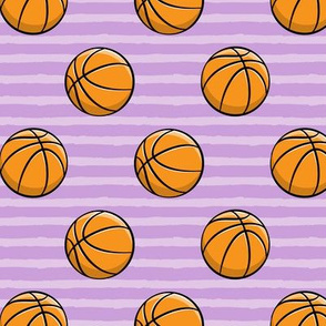 Basketballs -  Purple Stripes - Sports