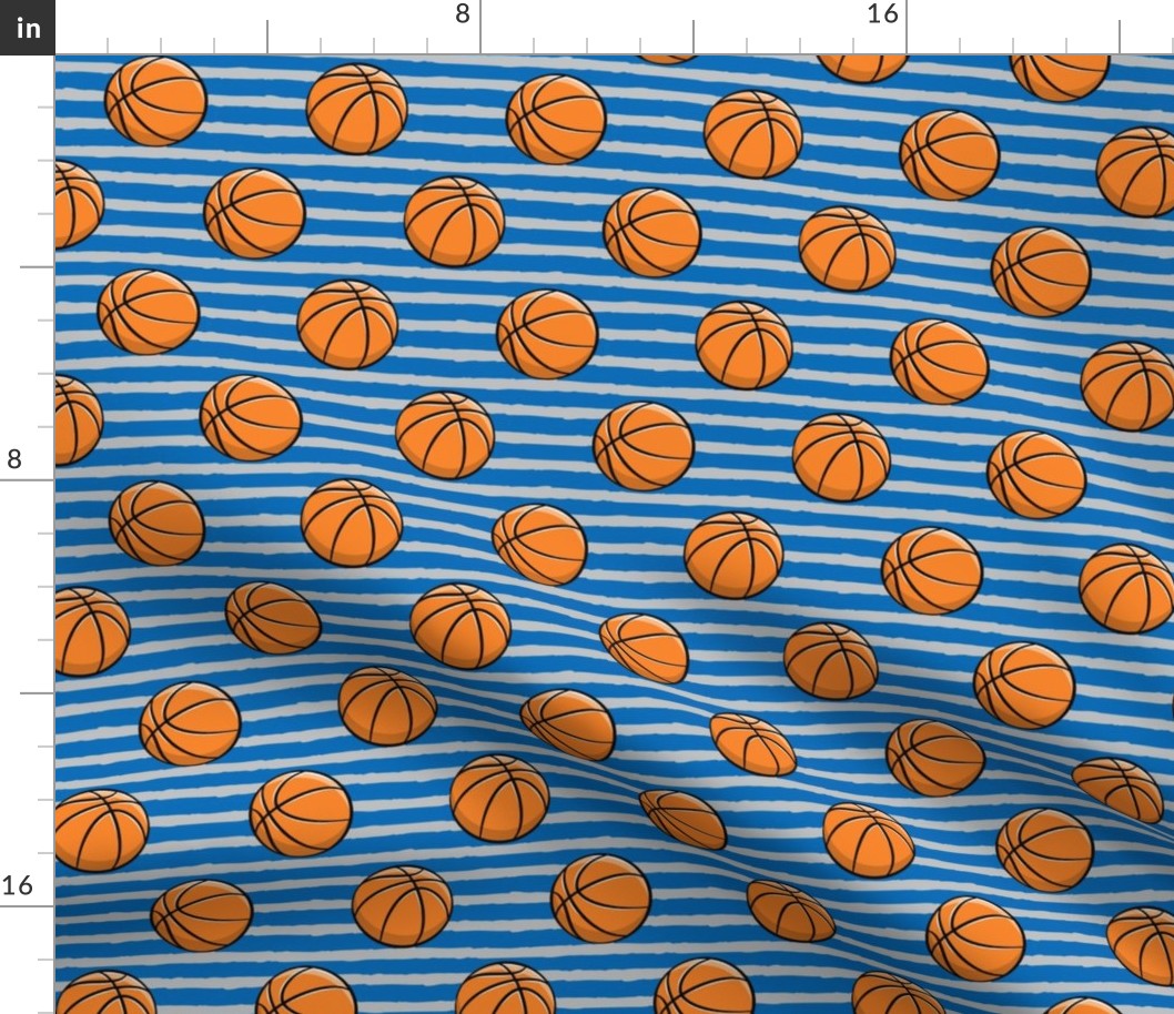 Basketball - Blue and Grey Stripes -  Sports