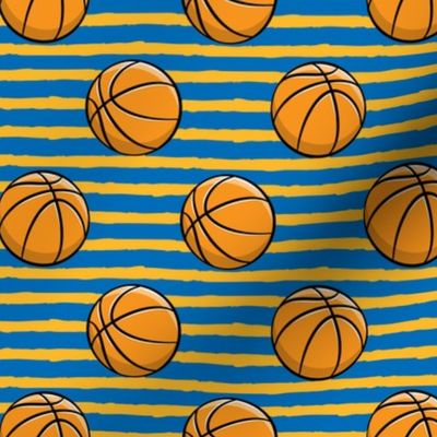 Basketball -  Blue and Orange Stripes -  Sports