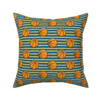 Basketball -  Blue and Orange Stripes -  Sports