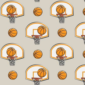 Basketball & Hoops - Beige - Sports Themed