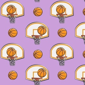 Basketball & Hoops - Light Purple - Sports Themed