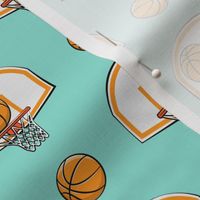 Basketball & Hoops - Dark Aqua - Sports Themed