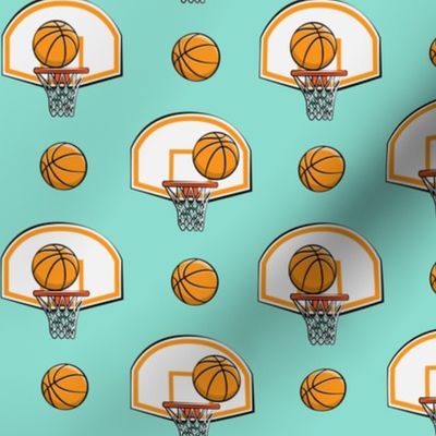 Basketball & Hoops - Dark Aqua - Sports Themed