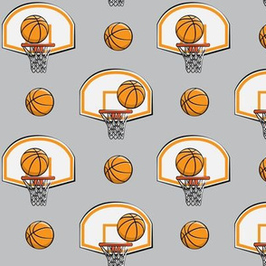 Basketball & Hoops - Light Grey - Sports Themed