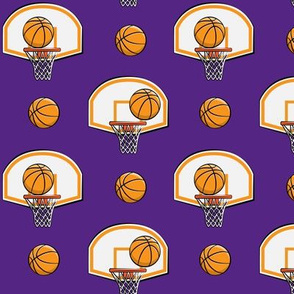 Basketball & Hoops - Purple - Sports Themed