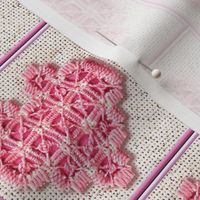 hardanger embroided heart canvas fabric cotton linen 