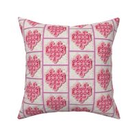 hardanger embroided heart canvas fabric cotton linen 