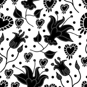  Lilly and Hearts-Flowers in Bloom  pattern 