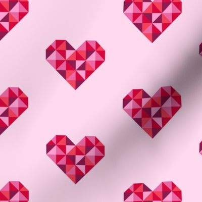 Retro disco sparkling hearts pastel pink Valentine Wallpaper