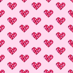 Retro disco sparkling hearts pastel pink Valentine Wallpaper