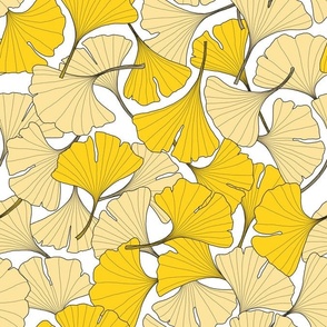 ginkgo leaves in the Fall - yellow Autumn