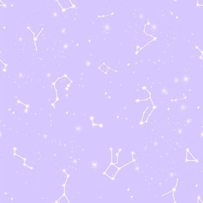 constellations // purple pastel sky kids girls night sky stars print