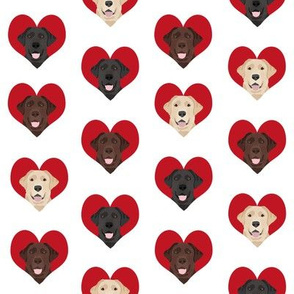 love labradors heart pattern fabric - labrador fabric,, dog fabric, valentines fabric, heart fabric, love dogs fabric, cute fabric - white