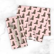 maine coon cat fabric - maine coon fabric, maine coon pattern, cat fabric, cat lady fabric, cat lady design - pink