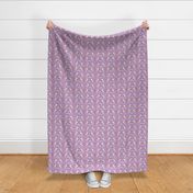 dalmatian cupid dog pattern fabric - dalmatian fabric, love bug fabric, cupid dog fabric, dog fabric, dog valentines fabric - purple
