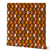 Mod leaves retro scandi brown orange Wallpaper