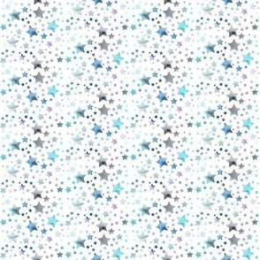 Stars - watercolour blue - tiny scale